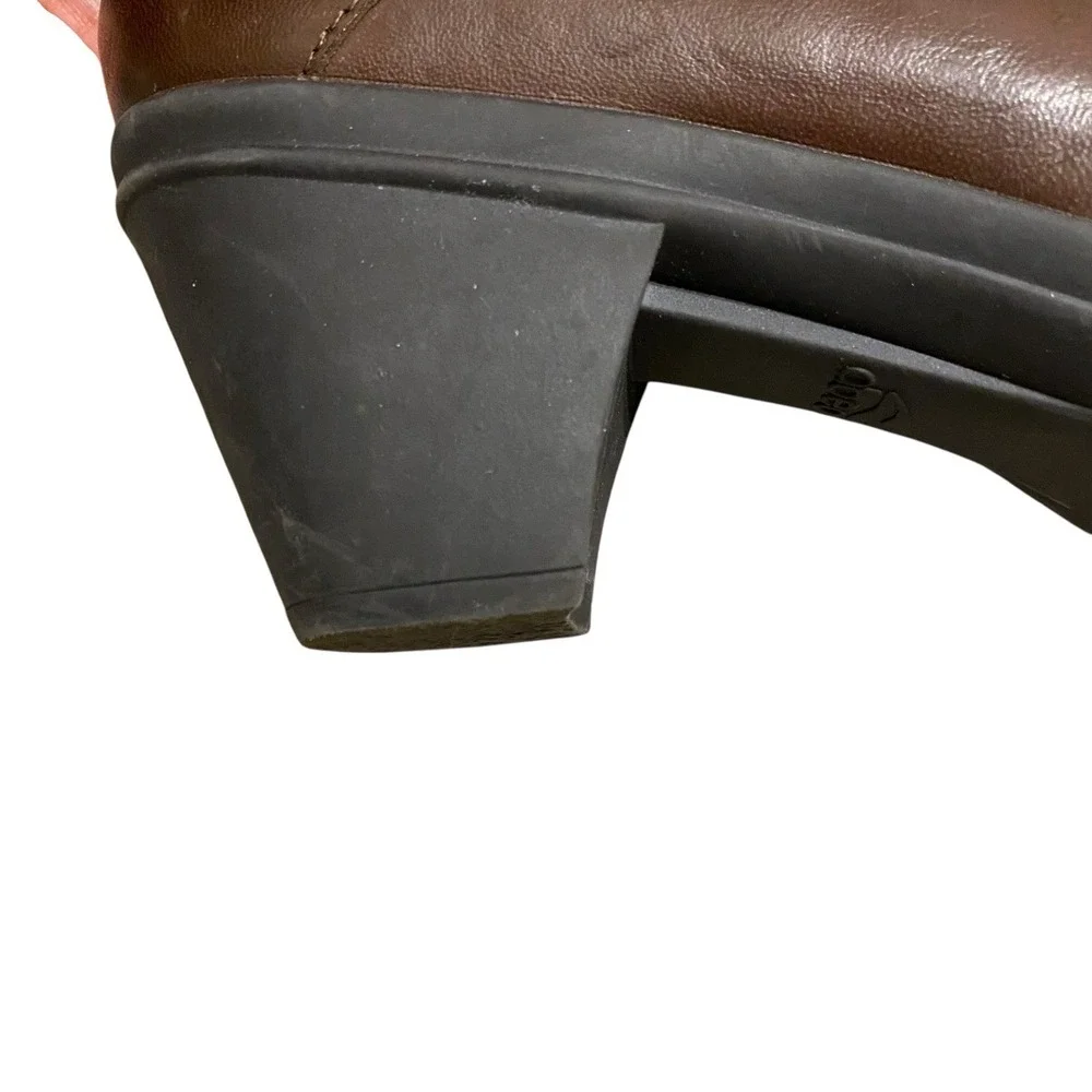 Abeo Mary Jane Pumps 9N EU 39.5 Brown Leather Cross Strap Retro Academia Office